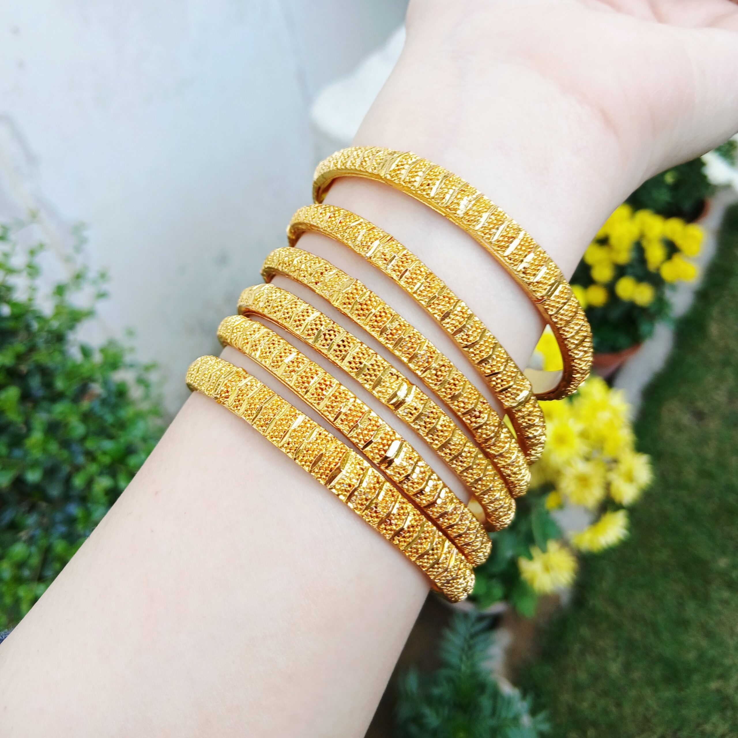 Imperial Textured Gold-Plated Bangle Set - Article 18 - Image 2