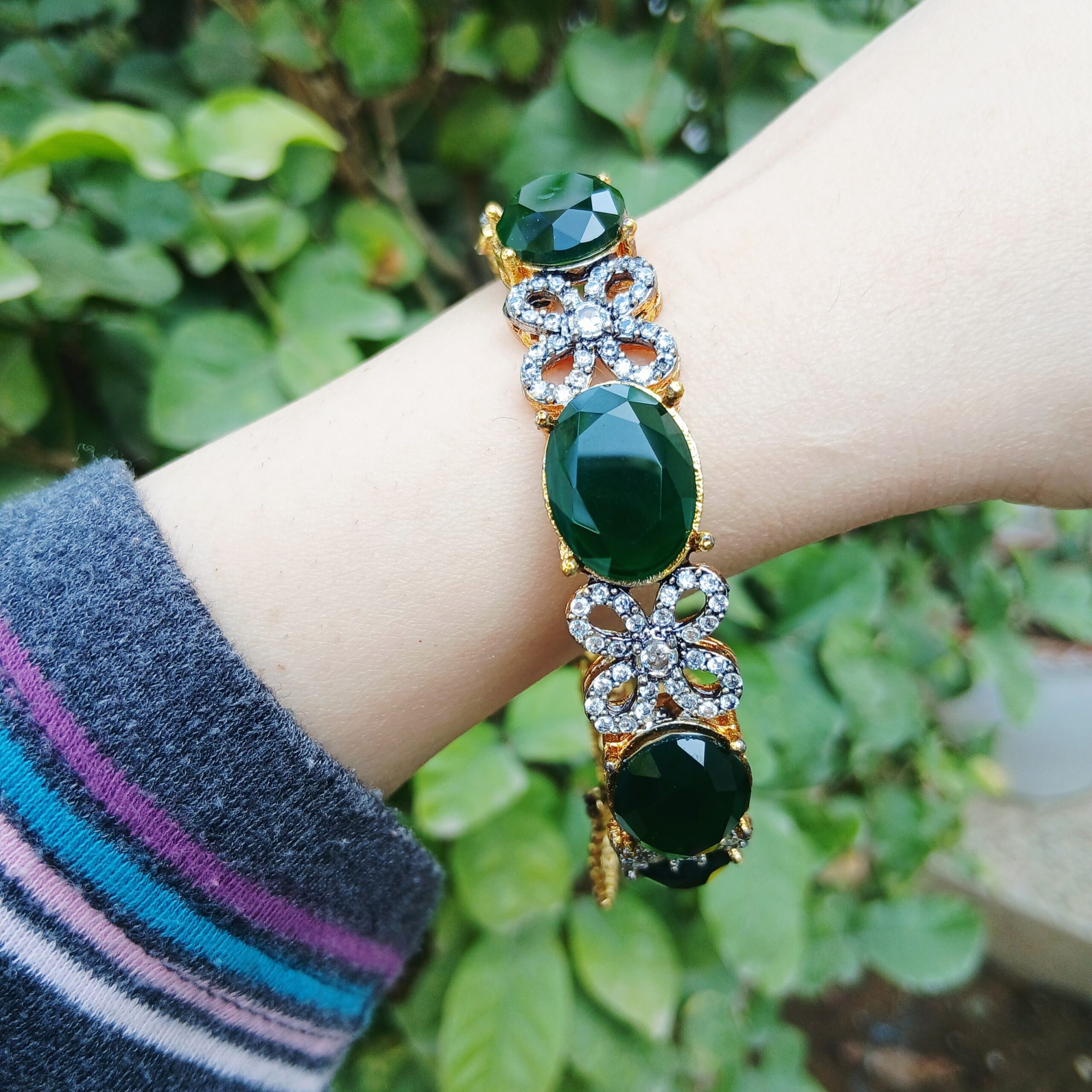 Emerald & Crystal Heritage Gold-Plated Bangles - Article 20 - Image 3