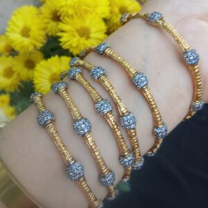 Elite Crystal-Studded Gold-Plated Bangle Set - Article 21