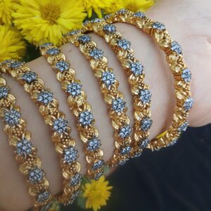 Elite Zirconia Pavé Gold-Plated Statement Bangles - Article 22