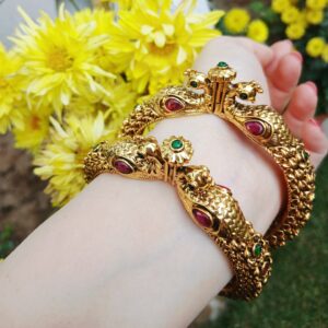Royal Peacock Heritage Gold-Plated Openable Bangles - Article 15