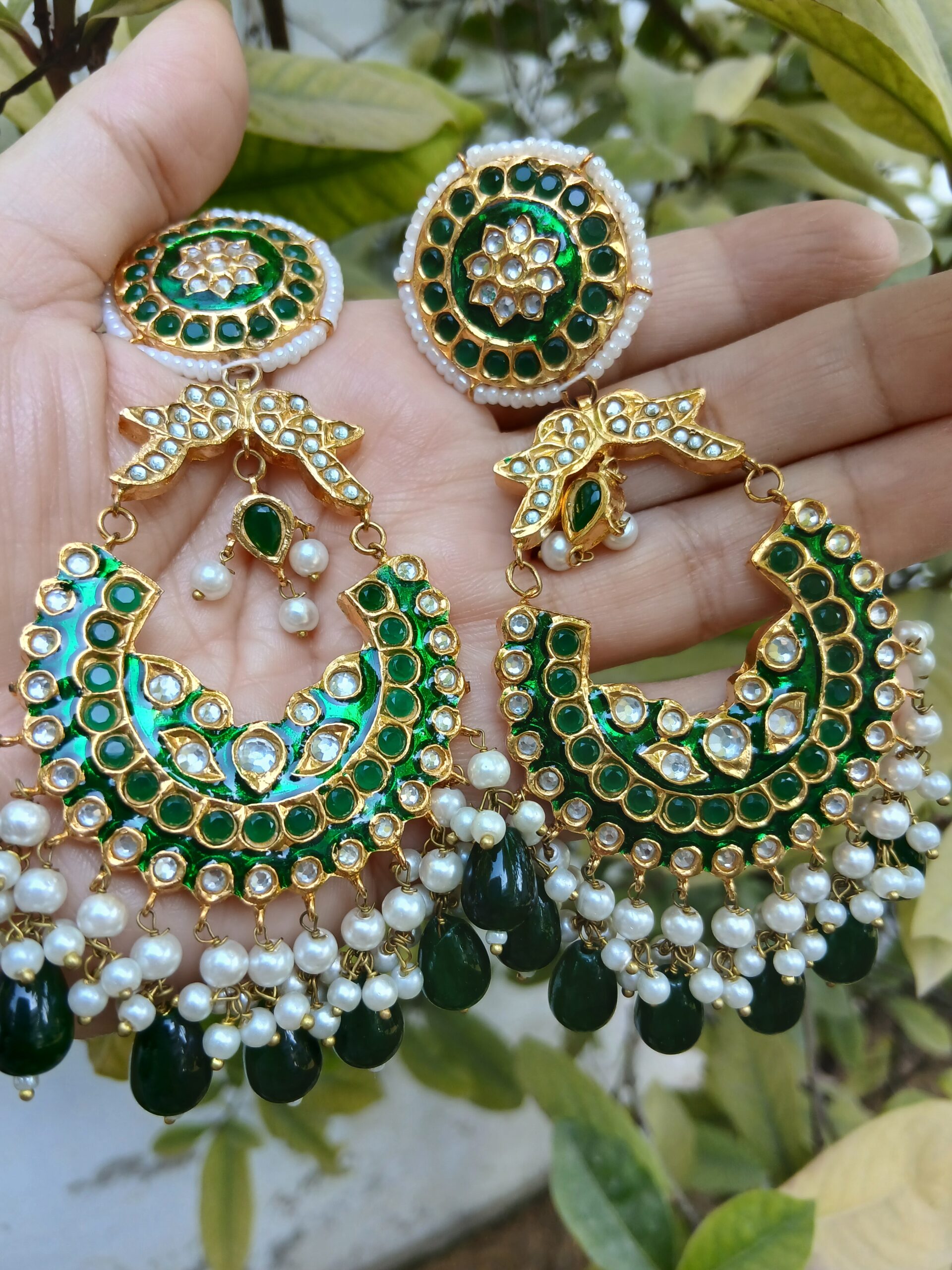 Royal Thappa Kundan Heritage Chandbali Earrings - Article 1 - Image 3