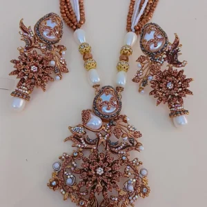 Majestic Turkish Floral Mala Set with Multi-Layered Beaded Chain - Article 1