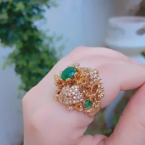 Emerald & Butterfly Heritage Gold-Plated Statement Ring — Article 11