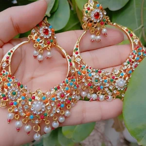 Heirloom Navratan Filigree Chandbalis — Article A11