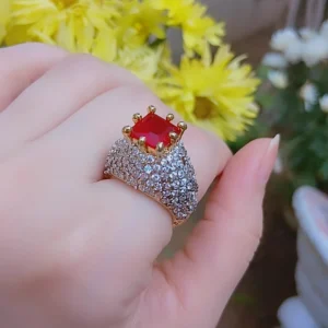 Royal Ruby Gold-Plated Statement Ring — Article 12