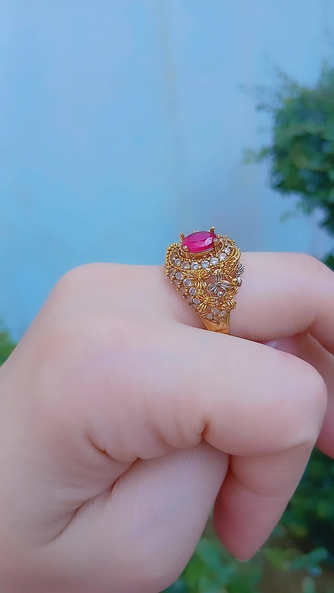 Ruby Elegance Gold-Plated Statement Ring — Article 2