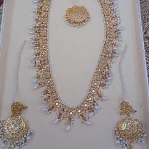 Royal White Pearl & Thappa Kundan Long Mala Suite - Article 21