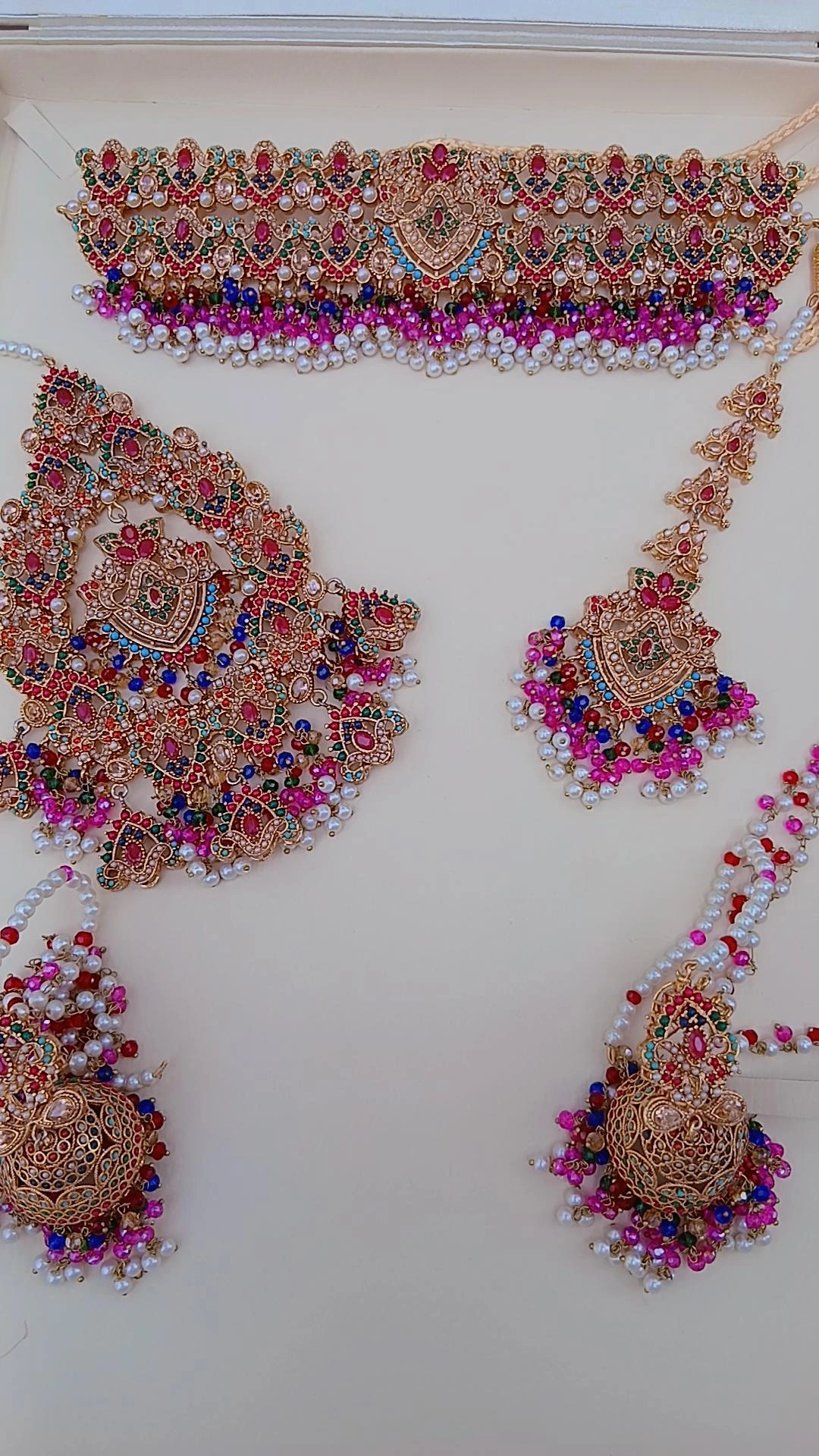 Imperial Multi-Color Navratan Gold-Plated Bridal Suite - Article 22