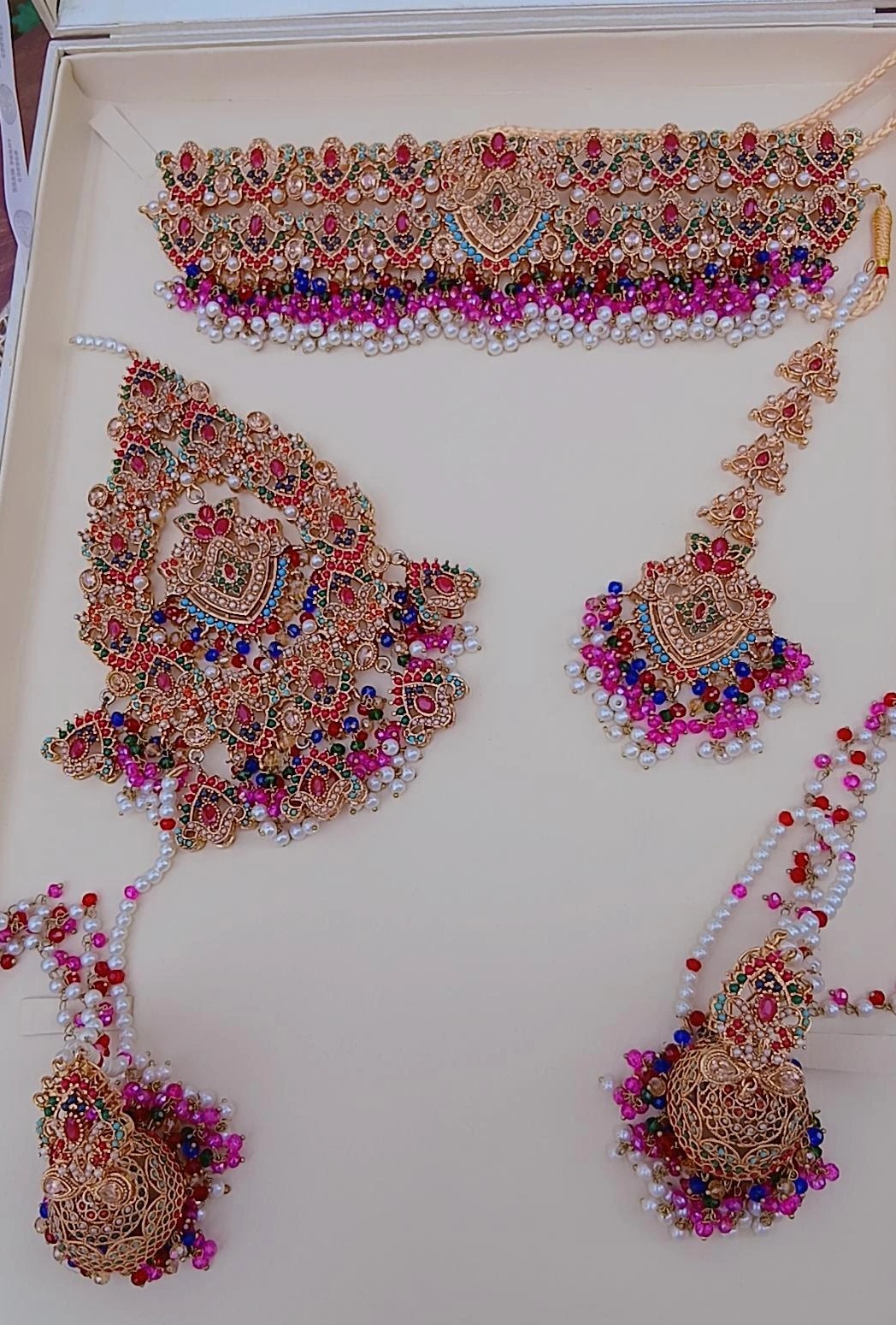 Imperial Multi-Color Navratan Gold-Plated Bridal Suite - Article 22 - Image 3