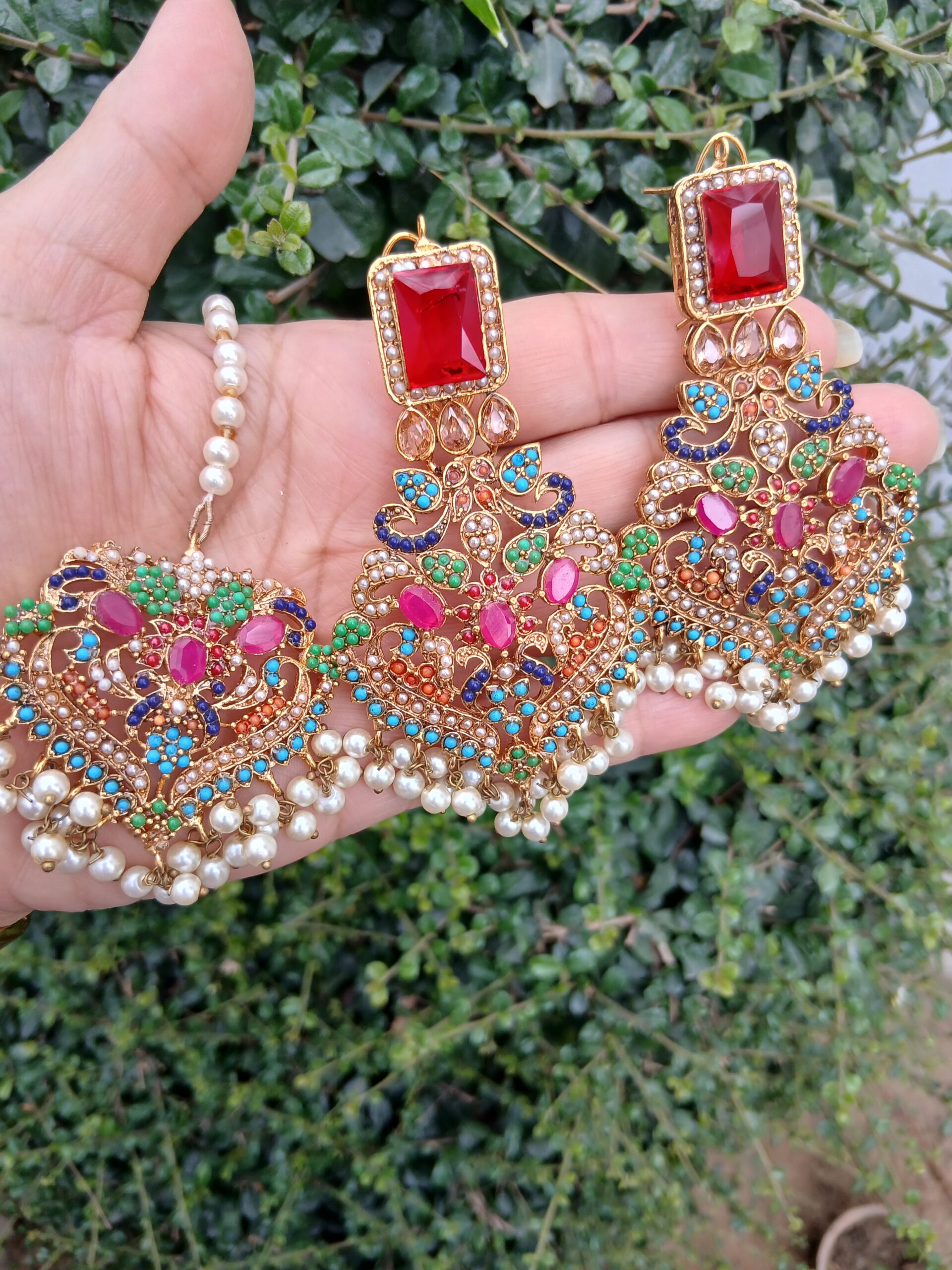 Imperial Ruby Heritage Earring & Teeka Set — Article 23