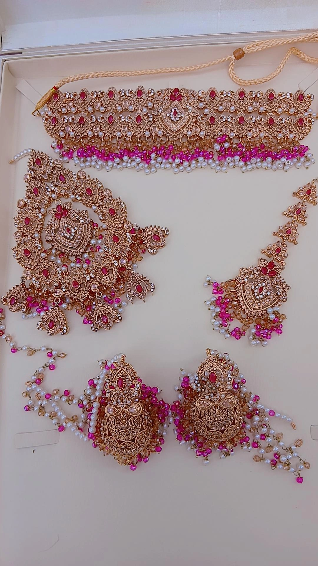 Imperial Ruby-Pink & Pearl Gold-Plated Bridal Suite - Article 23