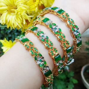 Emerald Meadow Gold-Plated Bangle Set — Article 25