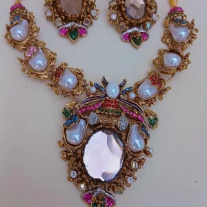 Grand Turkish Vintage-Gold Choker Set with Baroque Pearls - Article 3