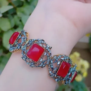 Royal Ruby Gold-Plated Openable Bangles — Article 38