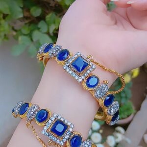Royal Sapphire Gold-Plated Statement Bangles — Article 39