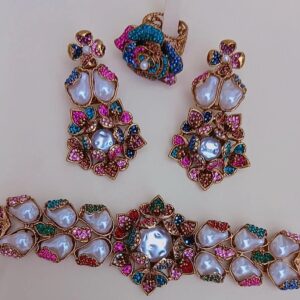 Luxe Turkish Floral Mosaic Choker & Earring Set - Article 4