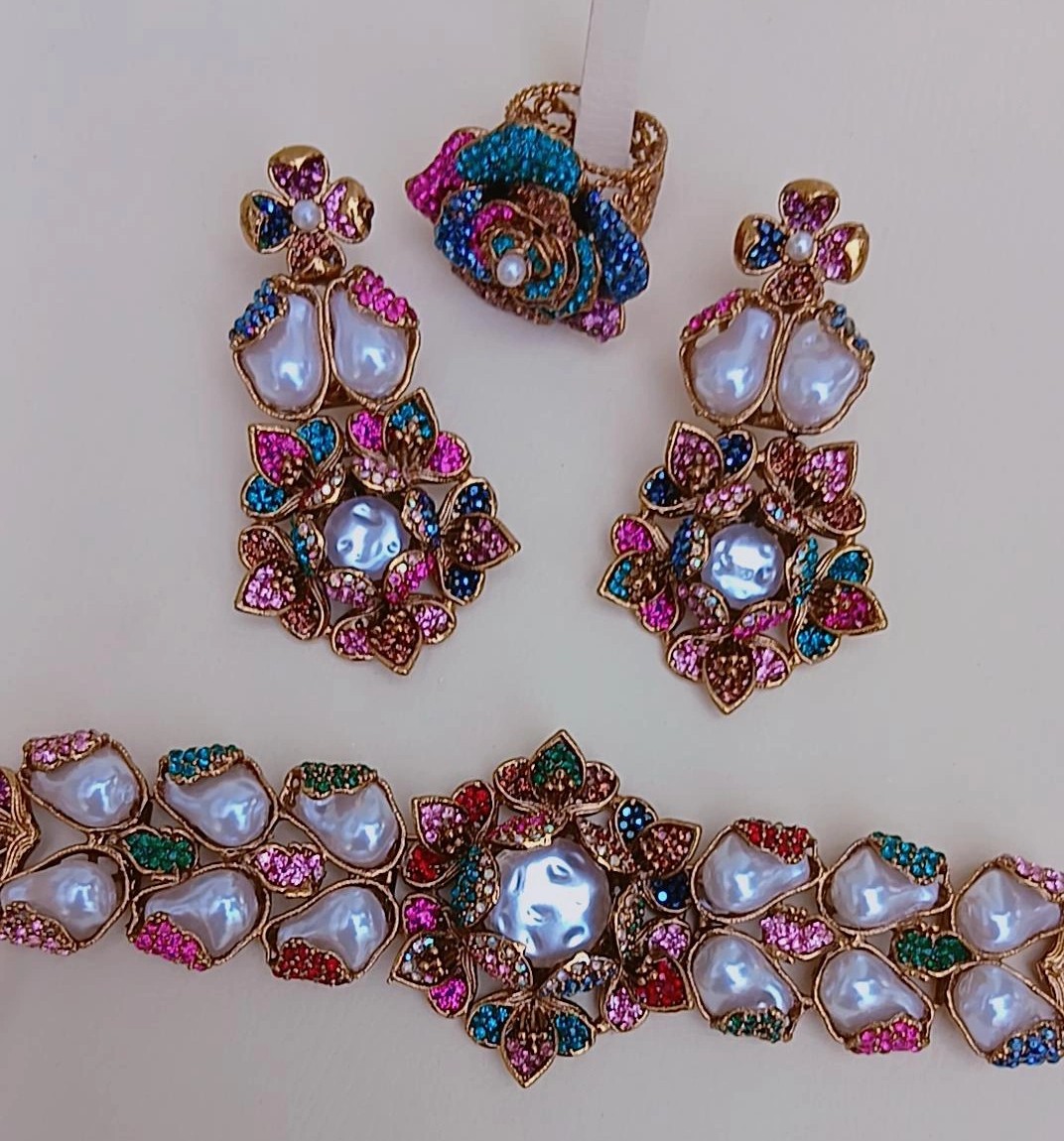 Luxe Turkish Floral Mosaic Choker & Earring Set - Article 4