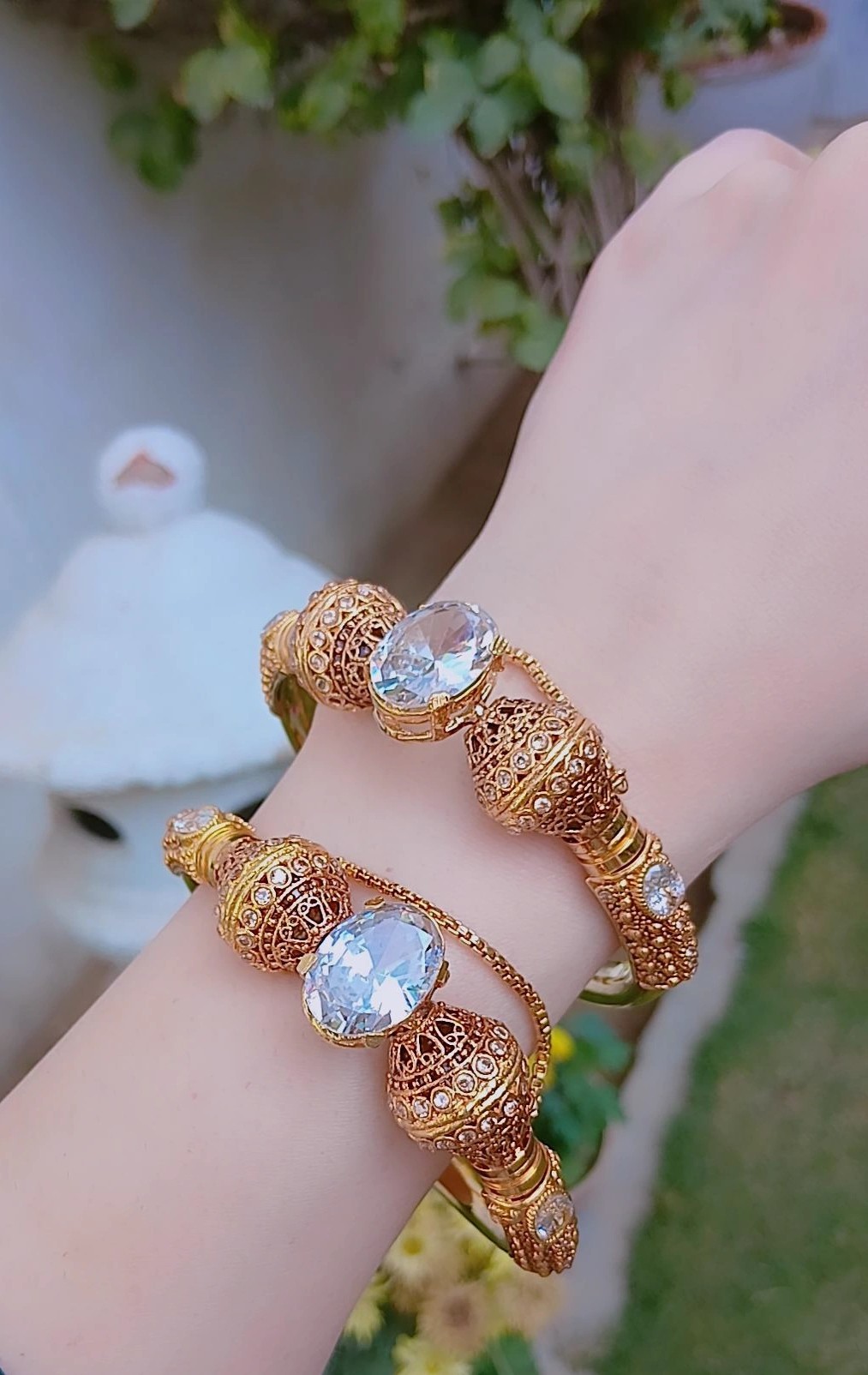 Clear Radiance Heritage Gold-Plated Bangles — Article 47 - Image 2