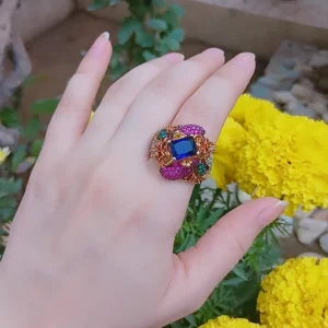 Sapphire Enchantment Gold-Plated Statement Ring — Article 6