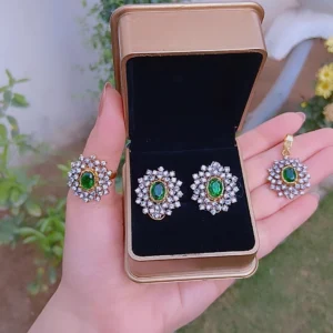 Emerald Radiance Gold-Plated Sunburst Jewelry Combo Set – Article 7