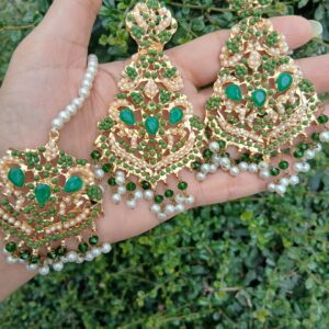 Emerald Heritage Earring & Teeka Set — Article A8