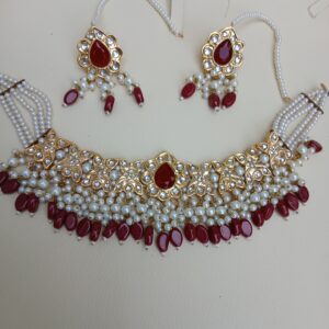 Regal Ruby & Pearl Thappa Kundan Choker Set - Article 8