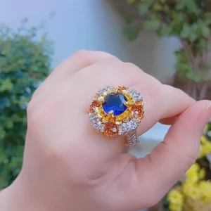 Royal Sapphire Gold-Plated Statement Ring — Article 8